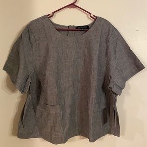 Elloquii Blouse with Pin Striping